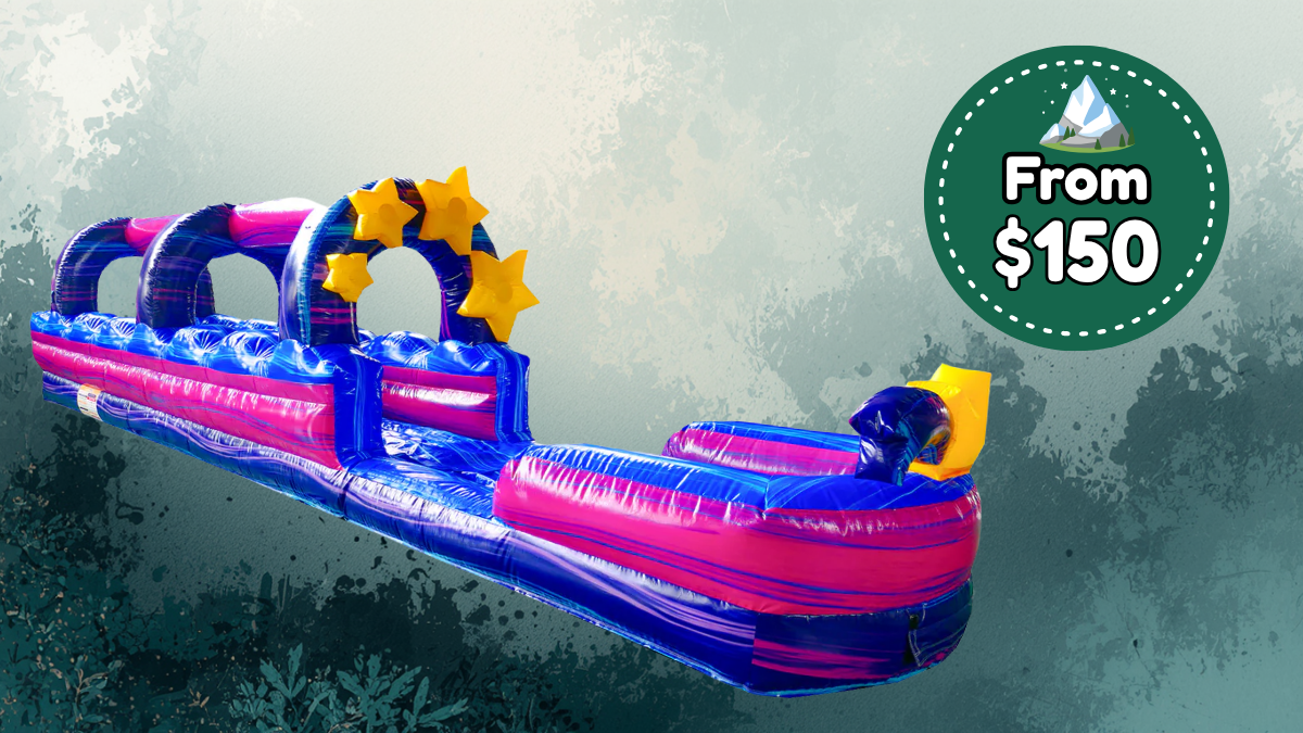 Galaxy Slip N Slide commercial inflatable slip and slide rental from Wild Valley Inflatables in Jefferson County, West Virginia.