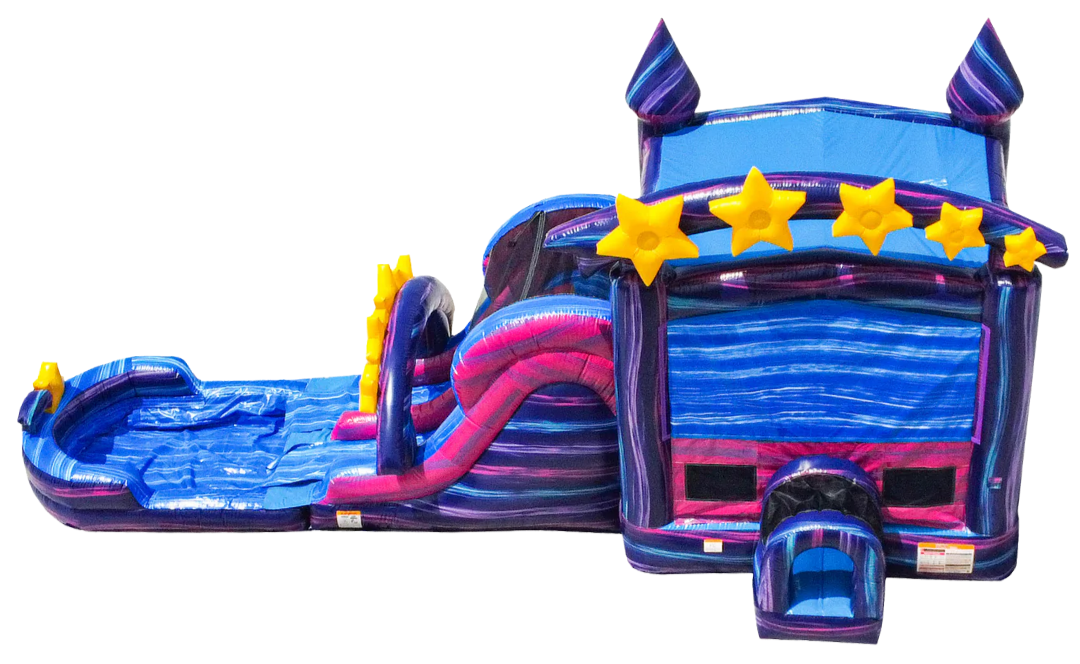 Galaxy Combo commercial bounce house combo with slide rental from Wild Valley Inflatables in Jefferson County, West Virginia.
