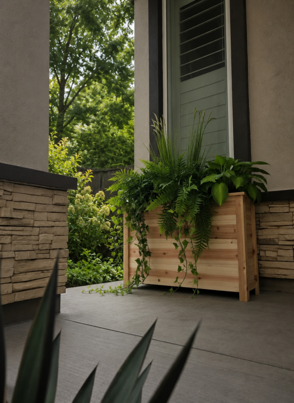 Narrow Cedar Planter Box
