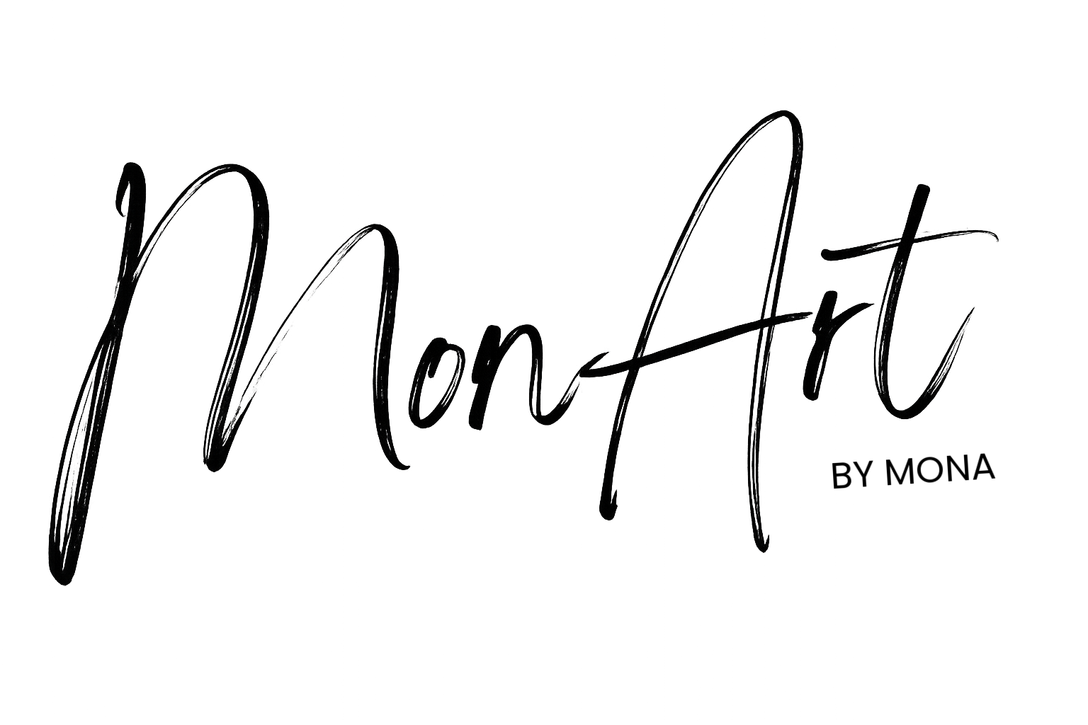 Logo jossa lukee MonArt by Mona kirjoitettuna kaunokirjoituksella