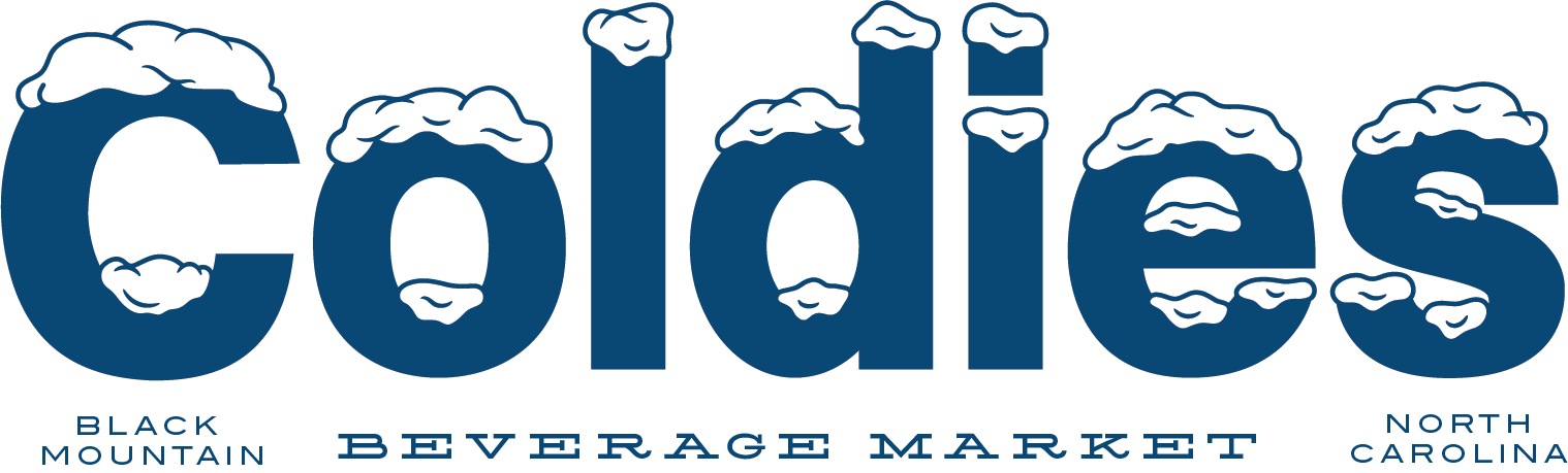 The logo reads "Coldies" with snow on top of each letter. Small text below says "Black Mountain Beverage Market" and "North Carolina."