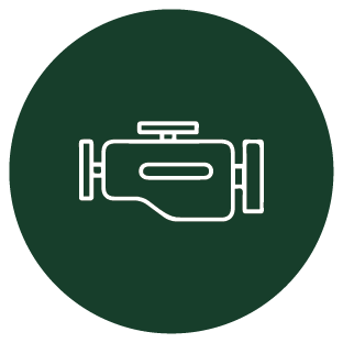 Icon of a video camera on a green circular background