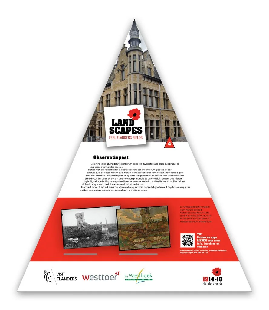 Toerisme Diksmuide, Liksems/Landscapes expo. Scenography, pancartes, promotional materials.