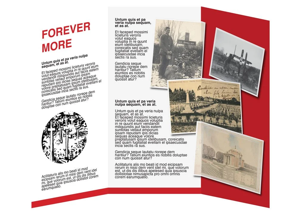 Exhibition folder mockup, hand-drawn illustration