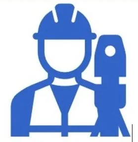 Icono de un técnico o ingeniero con casco y una herramienta eléctrica