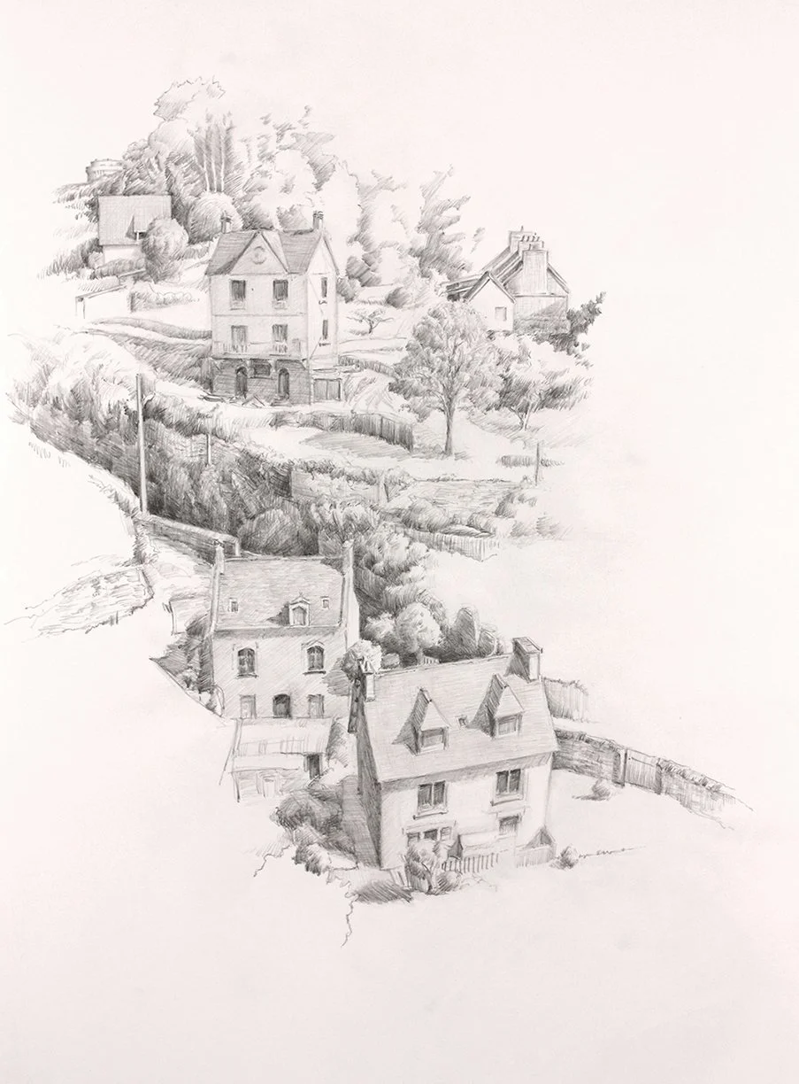 5 Lehon houses 2 20X16 in graphite on paper 2015.jpg