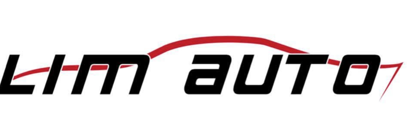 Logo de Limo Auto avec écrit en noir et une ligne rouge stylisée au-dessus du texte