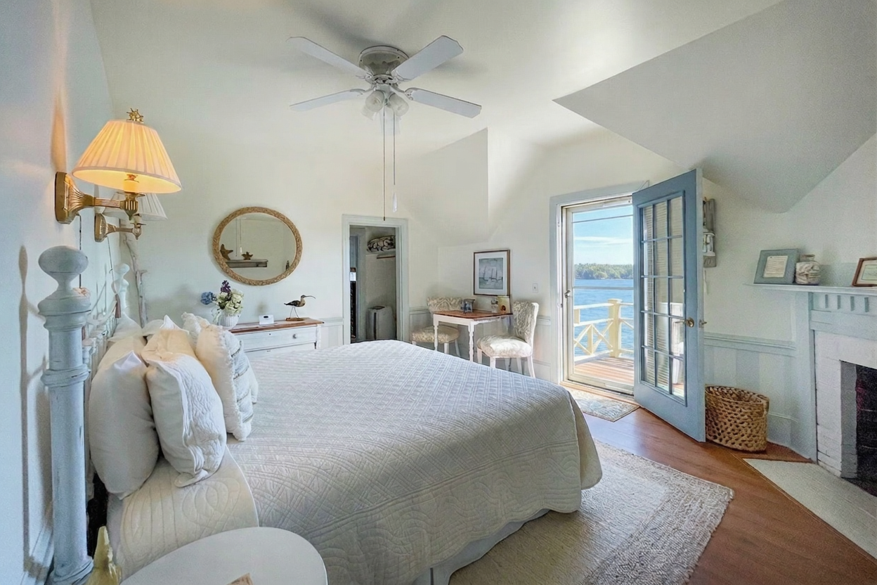 Sea Rose: one of our ocean-view king rooms with a private balcony. 