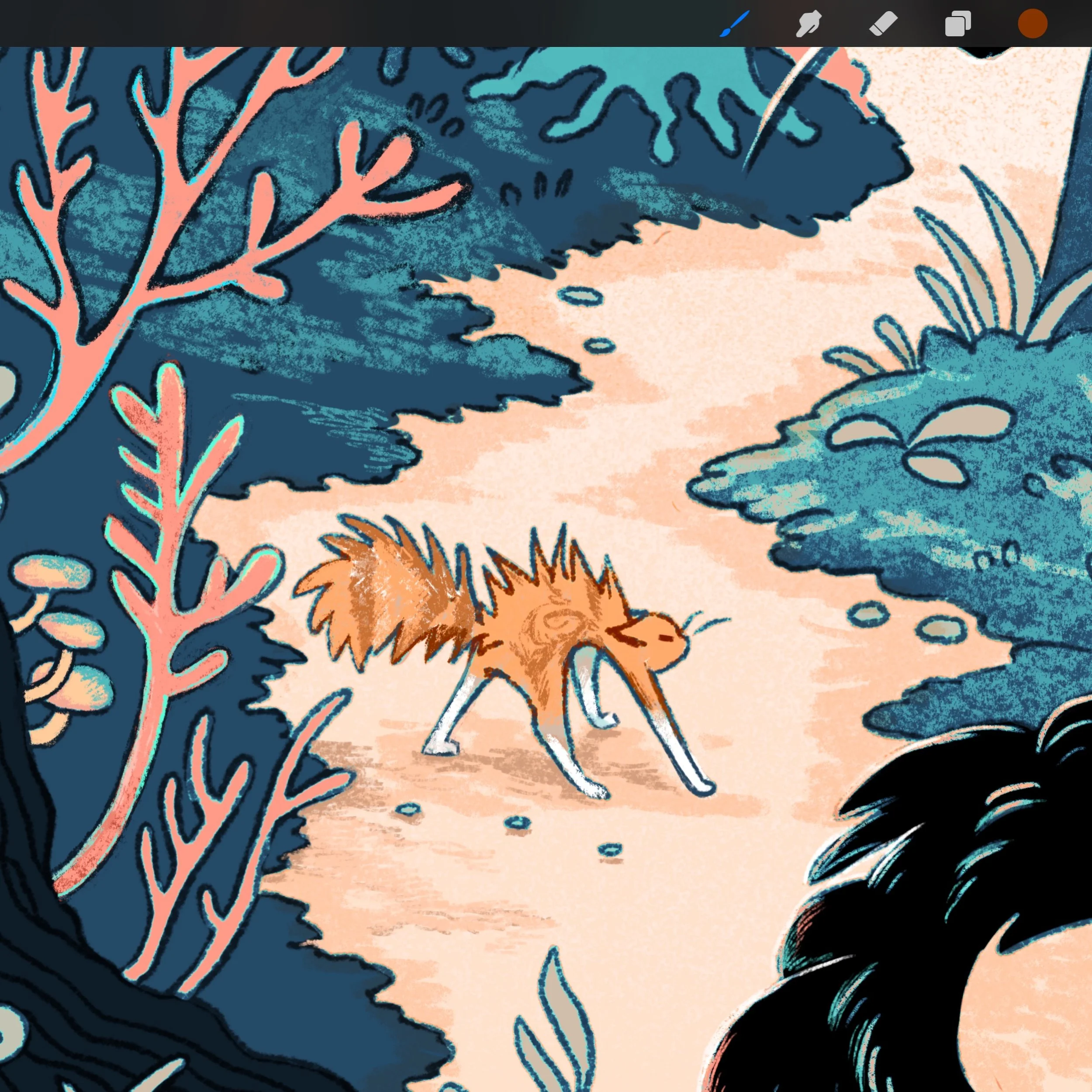 In case you didn&rsquo;t see my stories, I&rsquo;ve broken my ankle/leg. The bad news is I&rsquo;m not able to do any printing or carving for at least the next 6 weeks 😞 but the good news is, I have my iPad and Procreate, so at least I can still cre
