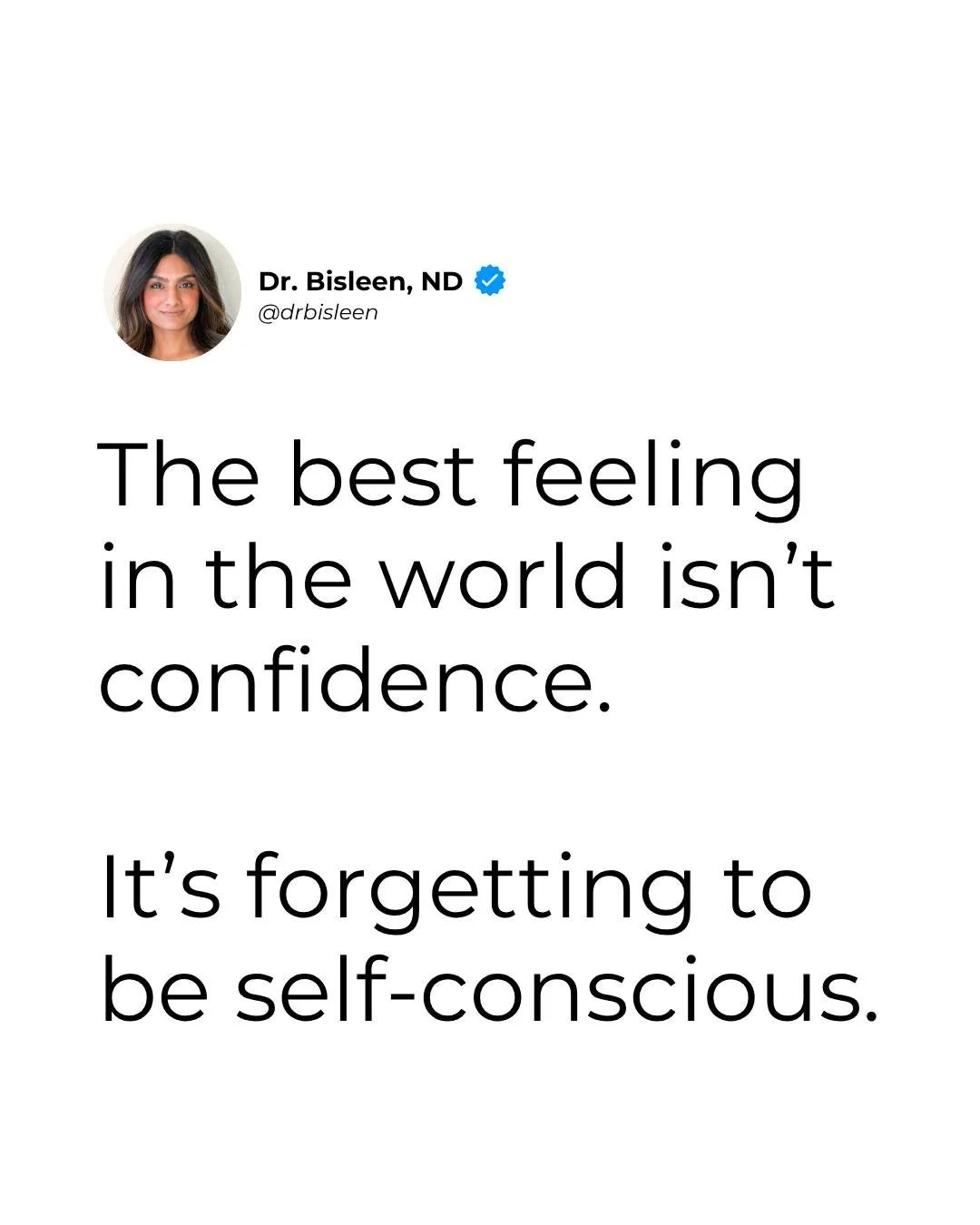 You think you want to be more "confident", but actually you want to forget to be self-conscious.

You want to..
➡️ Walk into a room without wondering how you look.
➡️ Have a conversation without analyzing every word you say.
➡️ Laugh withou
