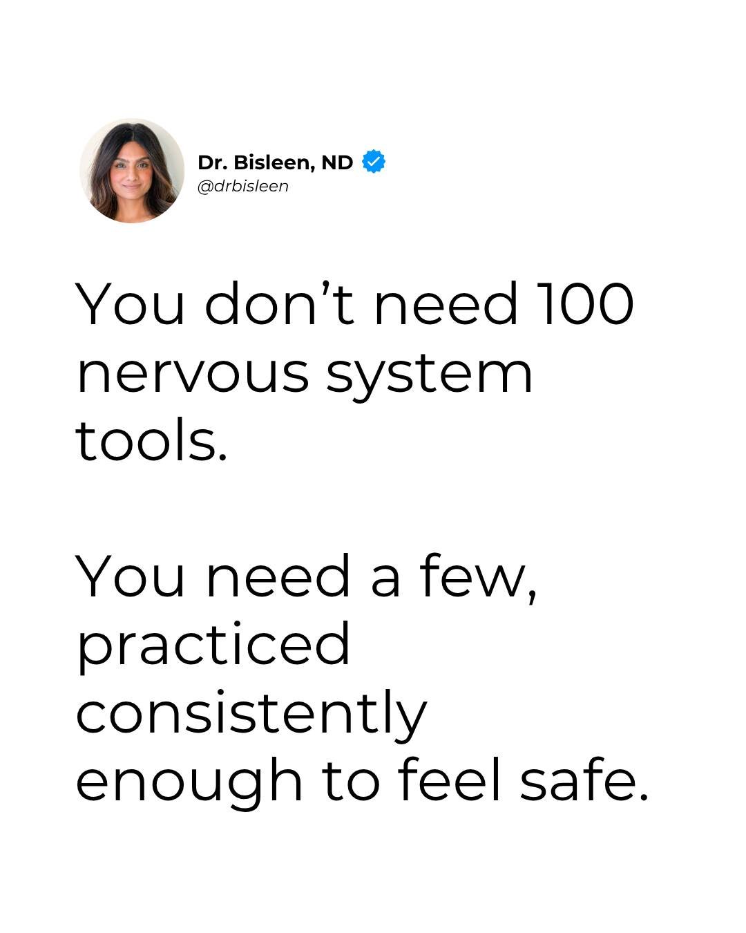 When I first started supporting my nervous system, I thought I had to do EVERYTHING.

There was breath work, meditation, somatic exercises, cold exposure, and what felt like hundreds of other tools.

Instead of feeling more regulated, I felt like I w