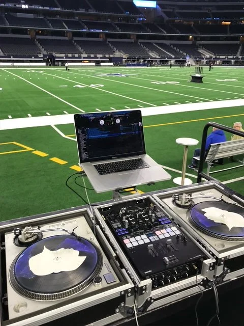 Professional Social Sound Co. DJ setup at AT&T Stadium in Arlington Texas