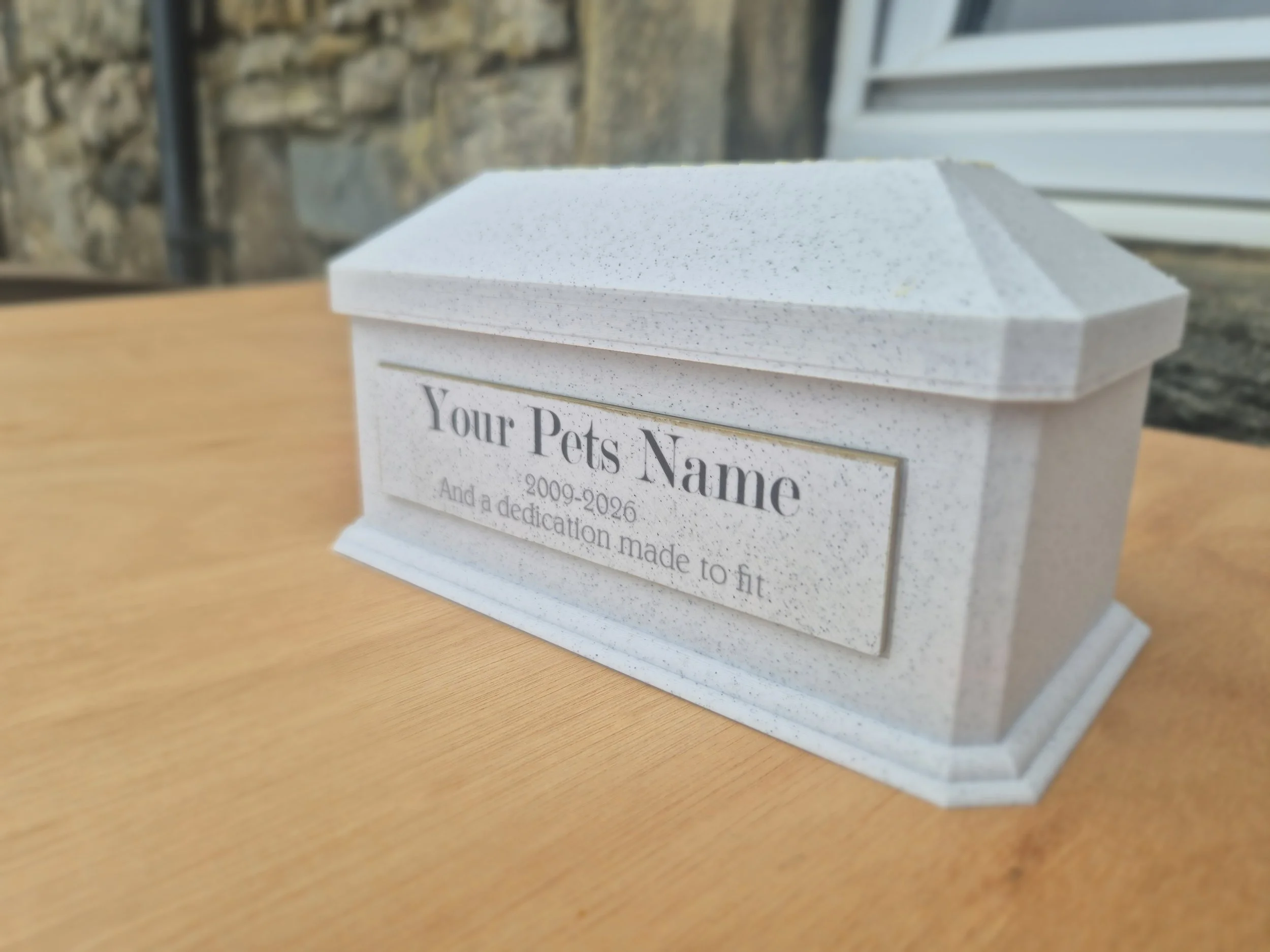 Cherished pet urn for ashes