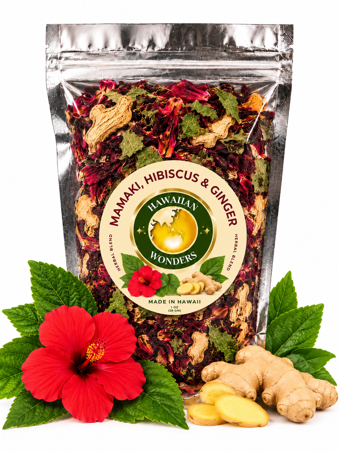 Mamaki, Hibiscus & Ginger Herbal Blend