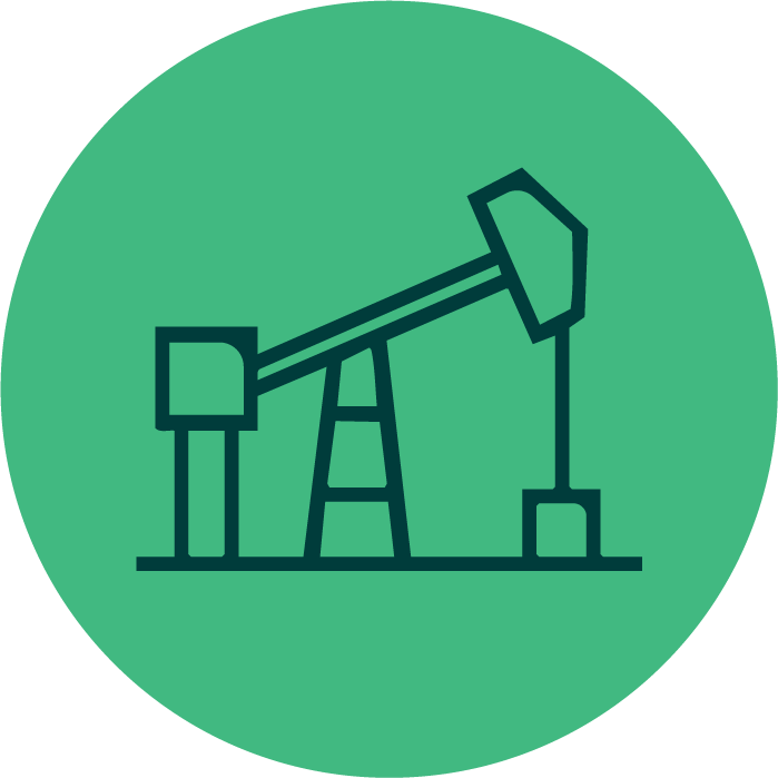 Illustration of an oil pumpjack used for extracting oil from underground.