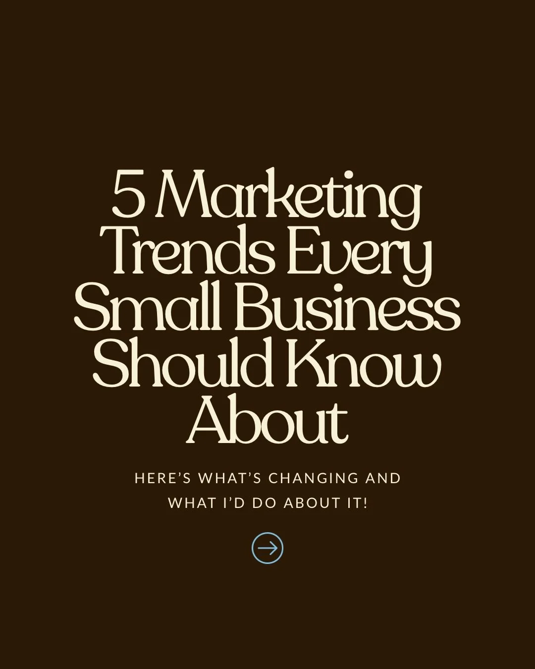 If I had 15 minutes with every small business owner, these are the marketing trends we'd be talking about.

Not because you need to chase every new idea, but because they're shaping the way people discover brands, build trust, and make purchasing dec