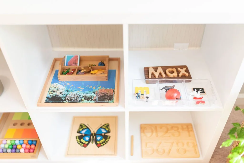 montessori toys on the shelf