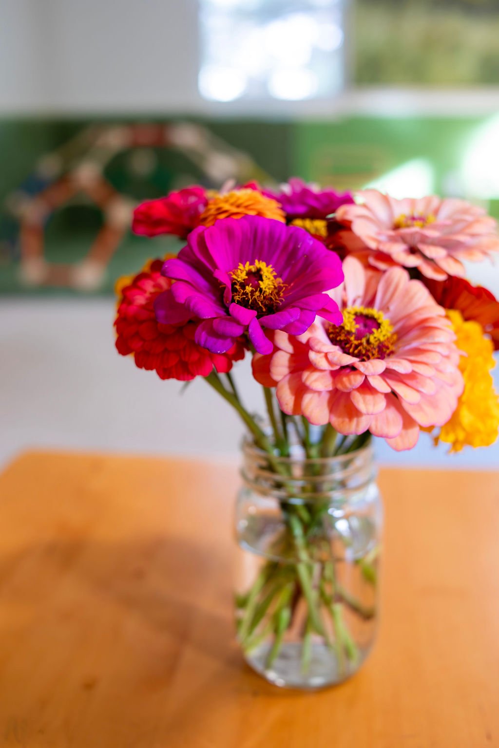 flowers on a table
