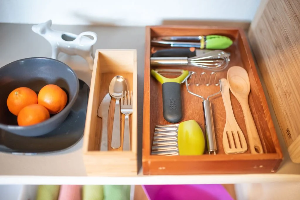 shelf of utensils