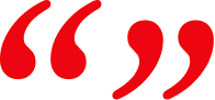 Red quotation marks on a white background.