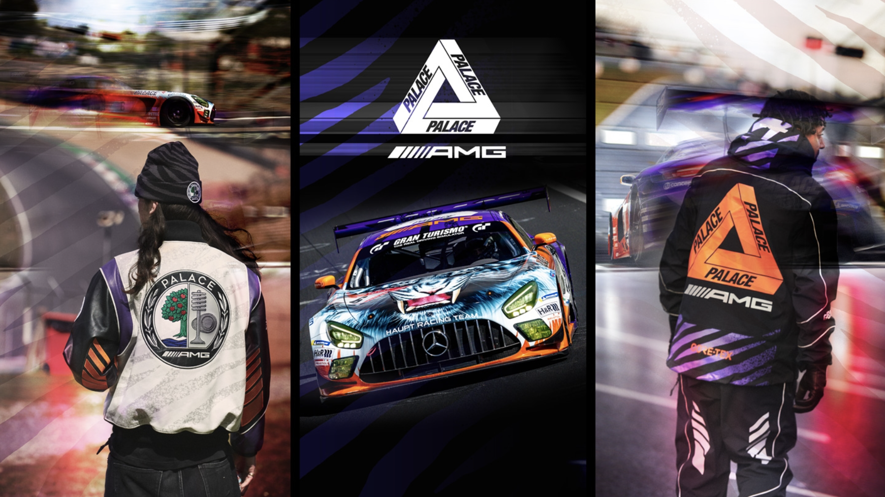  Palace AMG clothing line featuring motorsport jacket 