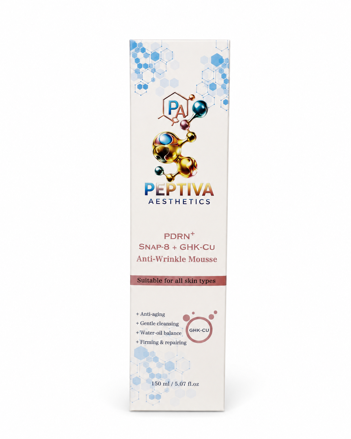 Peptiva PDRN+ SNAP-8 + GHK-Cu Anti-Wrinkle Mousse – 150 mL