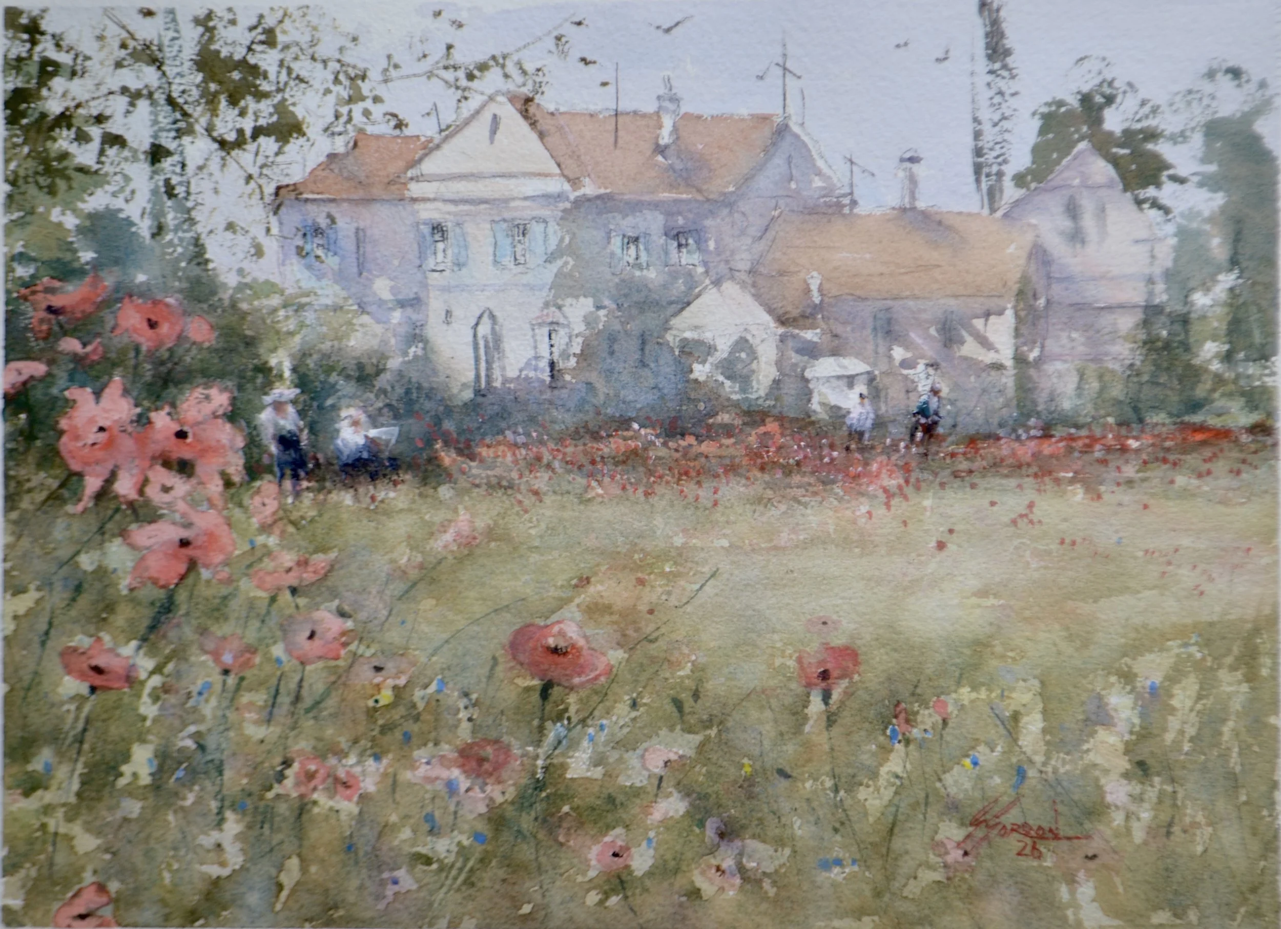 Poppy Field - Watercolour 