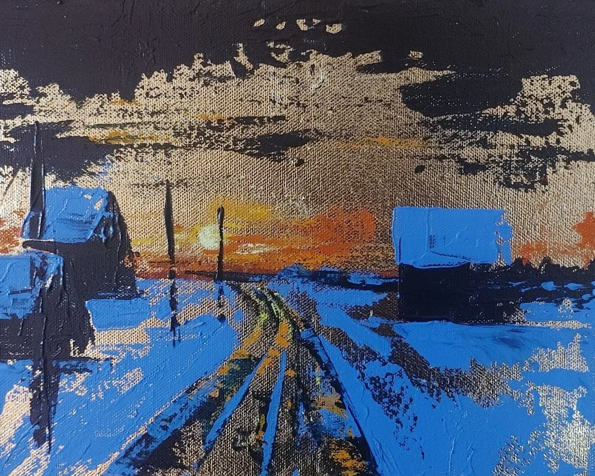Dani Mackey_Gilded Country Roads_10x8_Acrylic and Gold Leaf.jpg