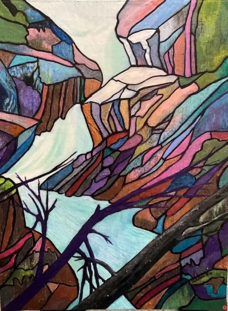 WATERFALL by Sharron Bowen ‐ Acrylic ‐ 30 x 15.jpg