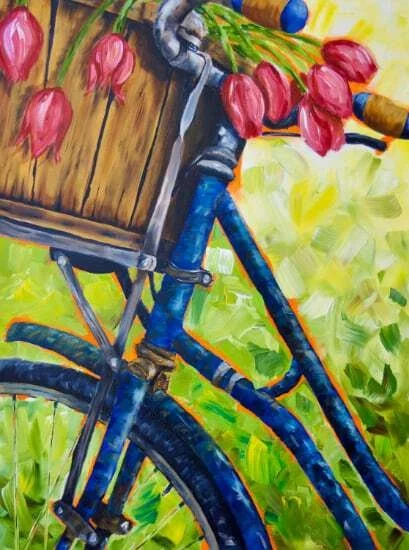 4134266 - 78 Cyhthia Pasloski - Faster and Faster I pedal My Bicycle, unframed by Sales_40_30.jpg