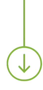 Download icon with a vertical green arrow pointing down into a green circle.