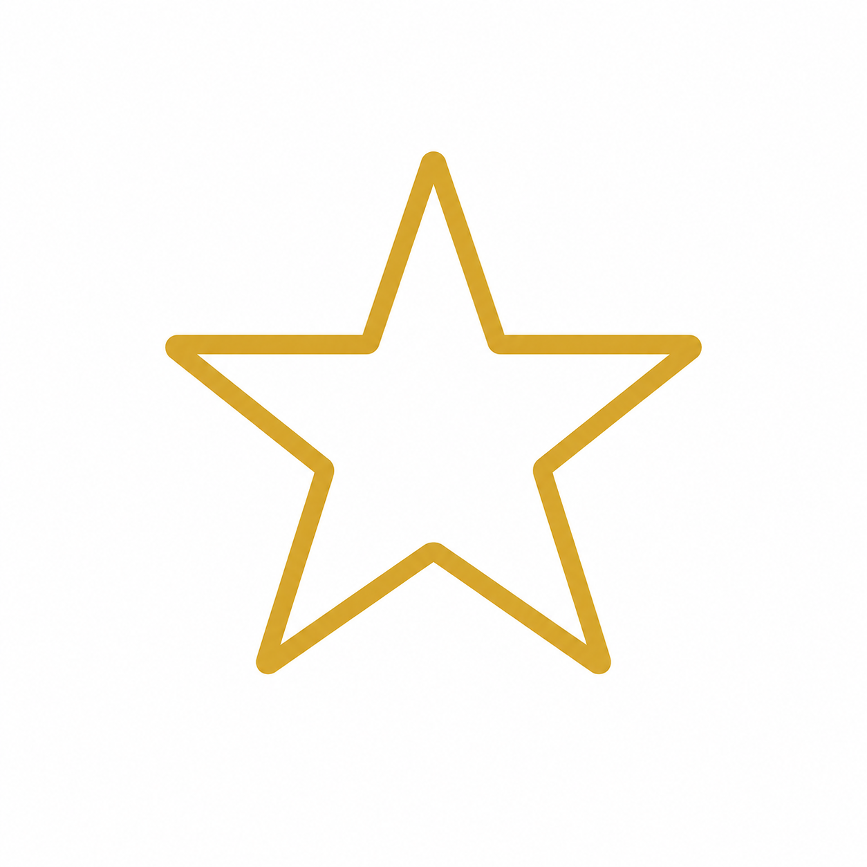 Golden star-shaped outline on a white background