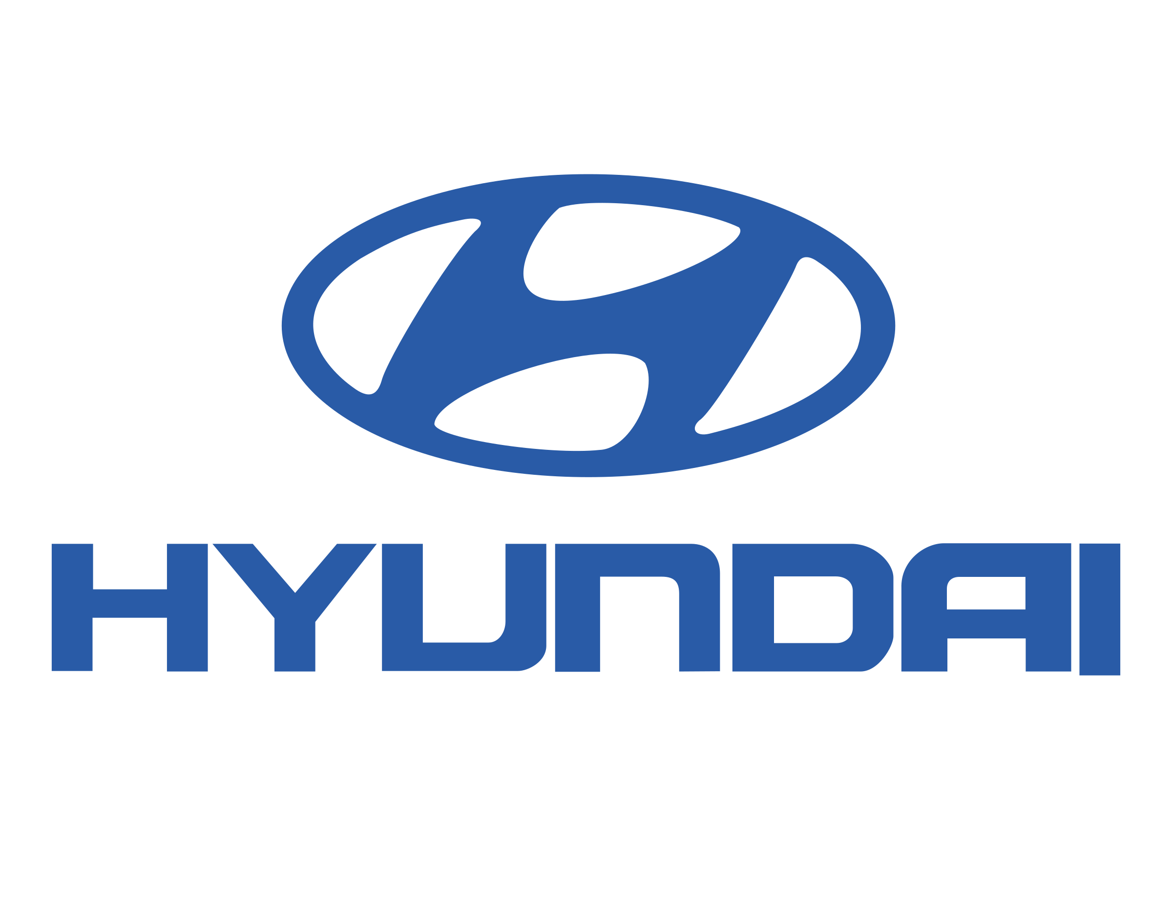 Hyundai logo in blue and black with the word 'HYUNDAI' below it.