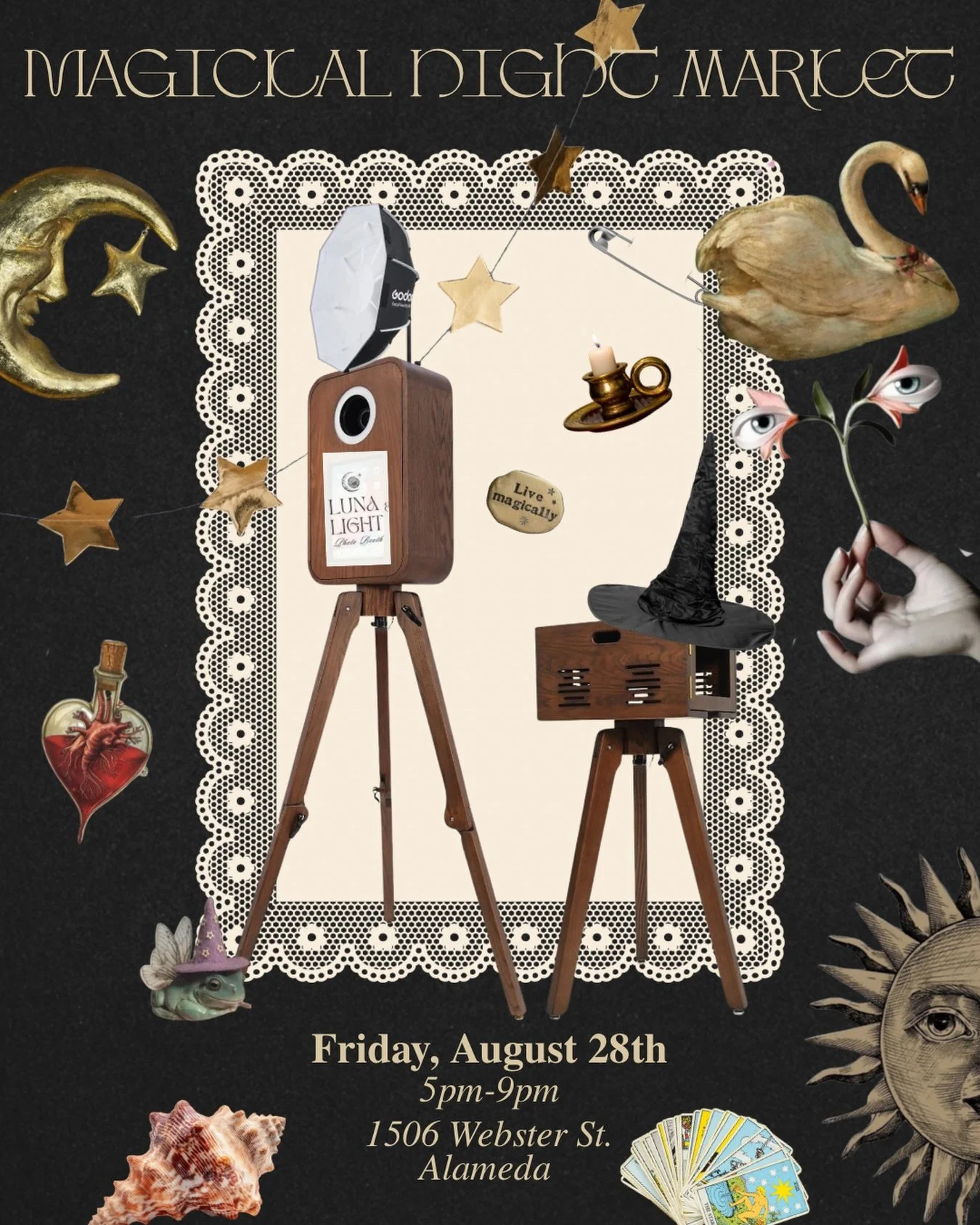 Come by @thefeatheredoutlaw &lsquo;s Magickal Night Market this Friday! ✨🌙

We&rsquo;ll be there from **5&ndash;9 PM** alongside a magical lineup of local vendors. Check out the market, and strike a pose with Luna &amp; Light! 📸✨

We can&rsquo;t wa