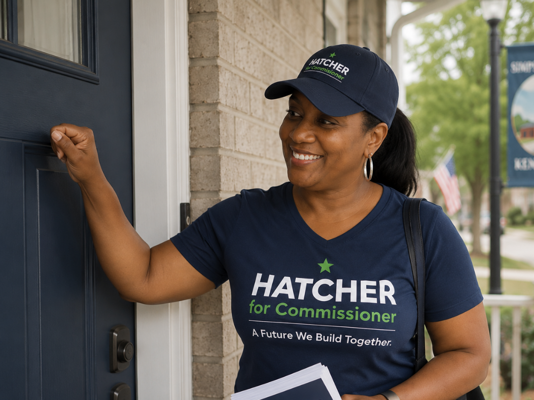 Campaign Volunteer knocking on door