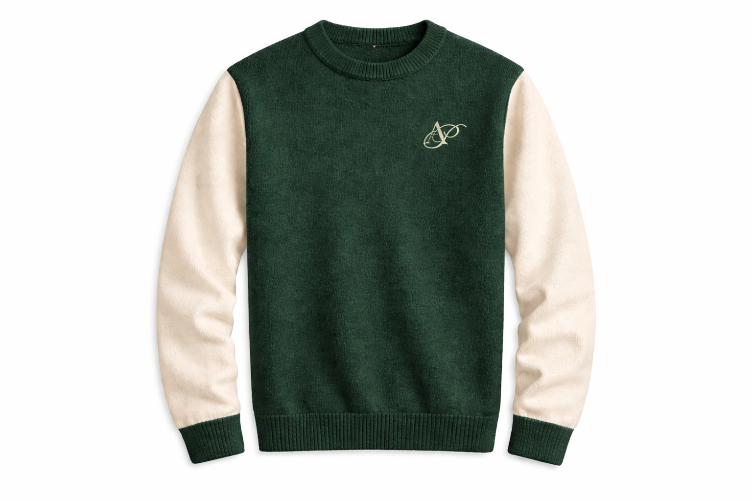 Elegant Contrast Crew Neck Sweater