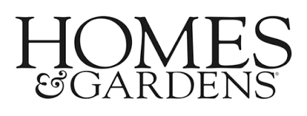 Homes & Gardens logo in black text on a white background.