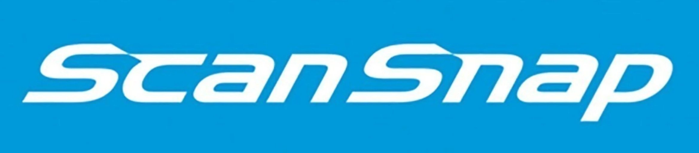 The logo of ScanSnap, a company specializing in document scanners, featuring the word 'ScanSnap' in white stylized font on a blue background.