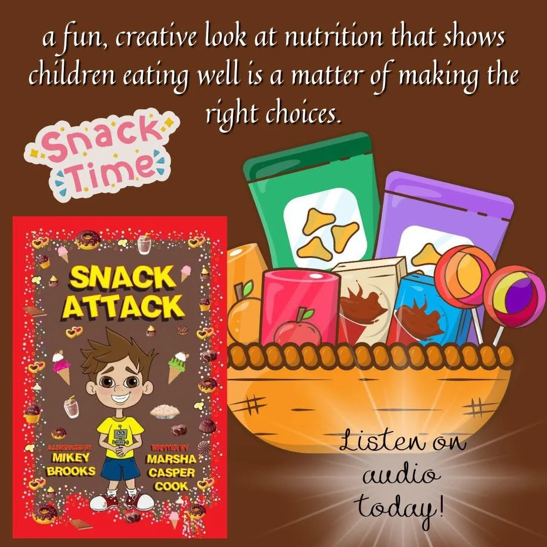 Snack Attack children’s audiobook artwork.