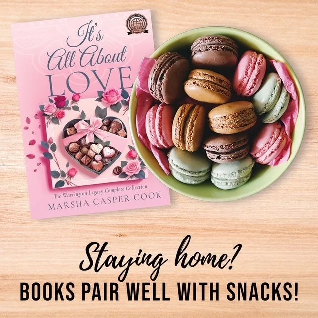 It’s All About Love book beside a plate of colorful macarons.