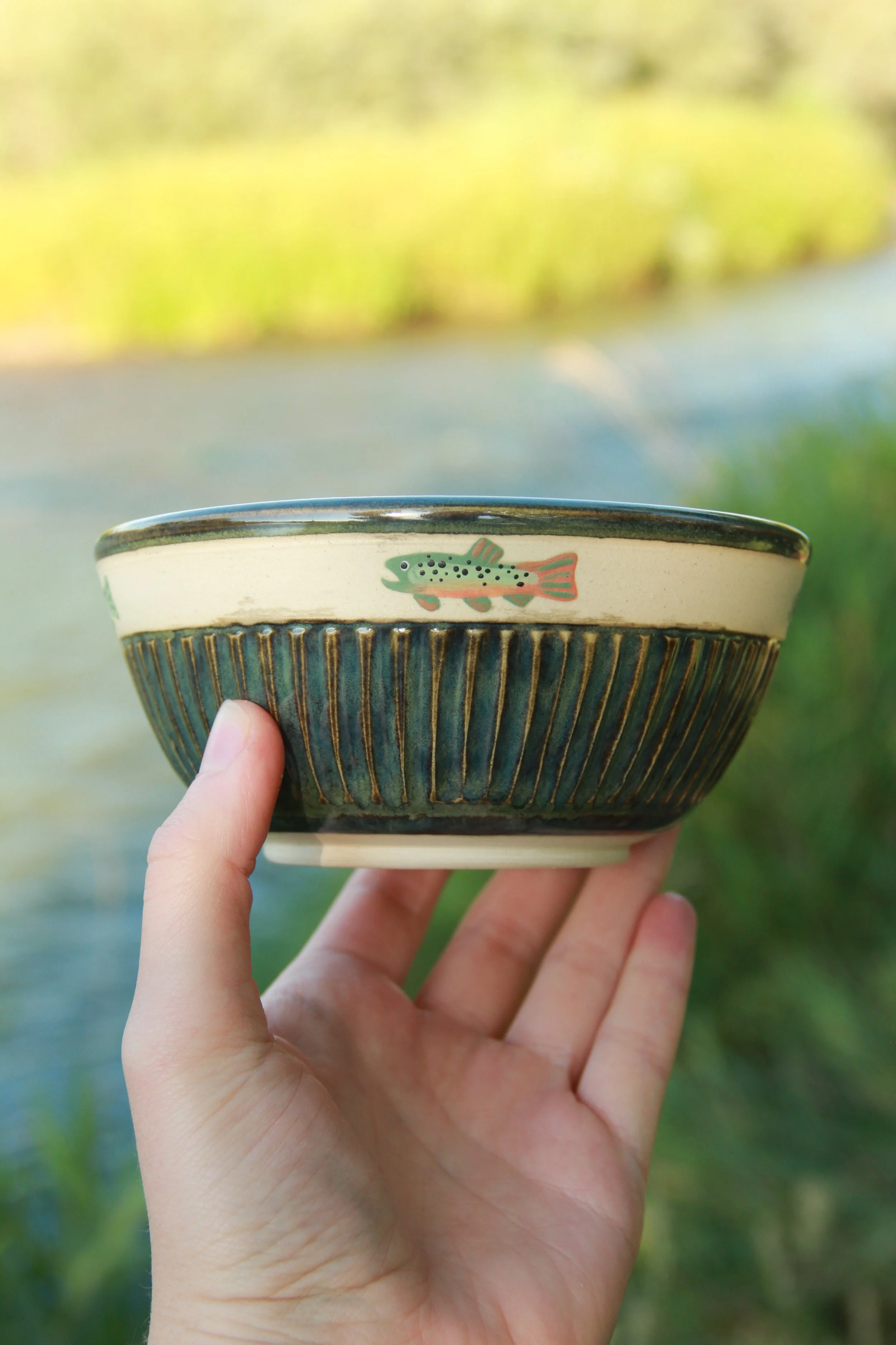 Trout Carved Bowl
