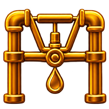 A brass plumbing faucet with a drop of water hanging from its spout.