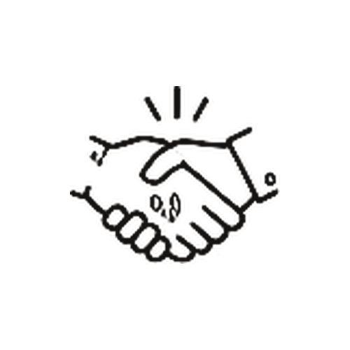 Illustration of two hands shaking with a dollar bill in between and a rising graph in the background, symbolizing financial agreement or business success.