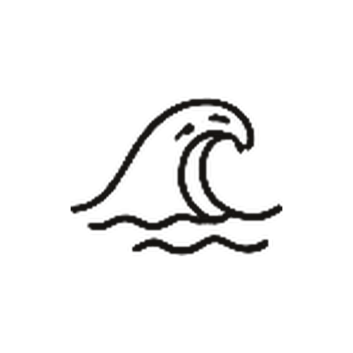 Icon of a stylized wave with water and ocean elements.