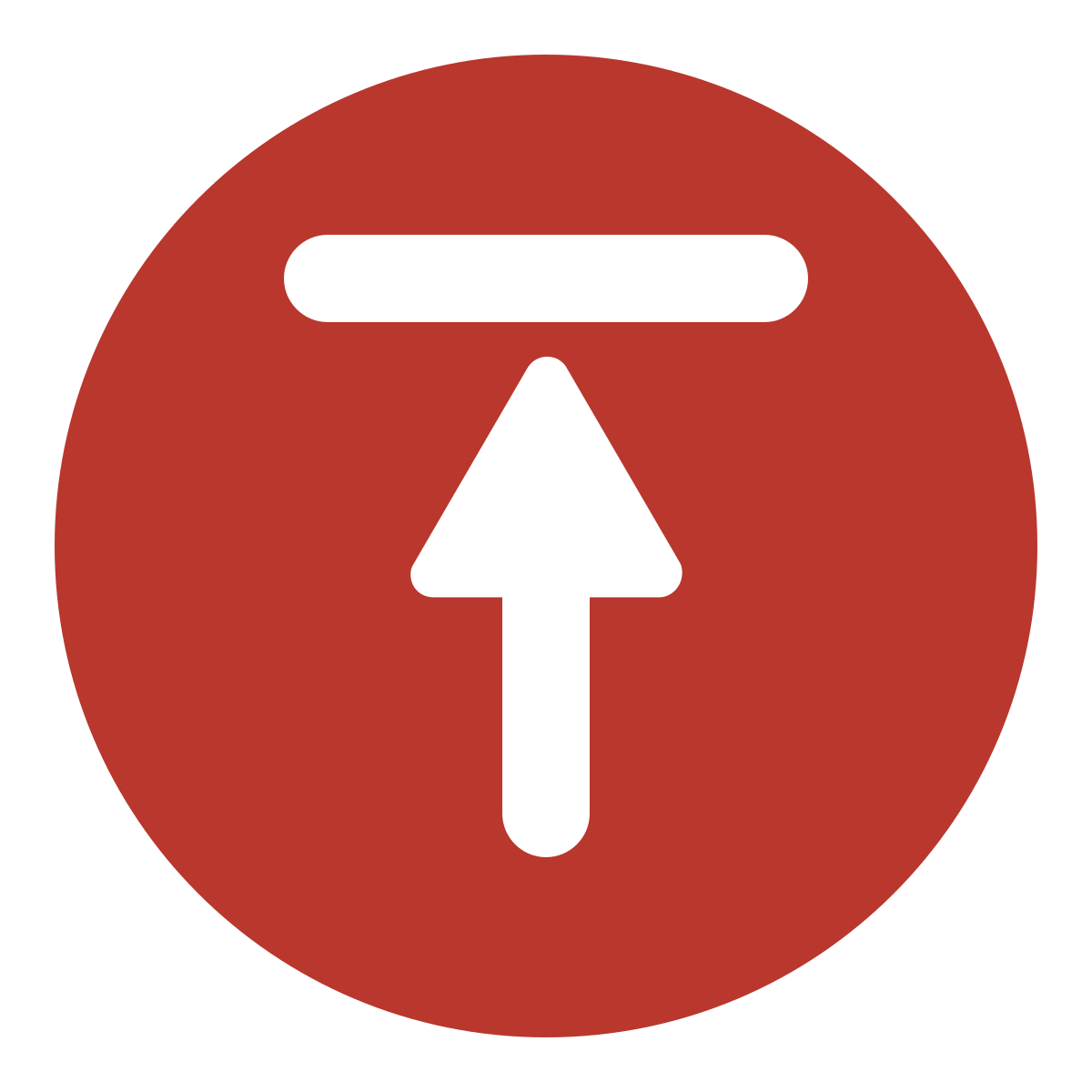Red circular up arrow
