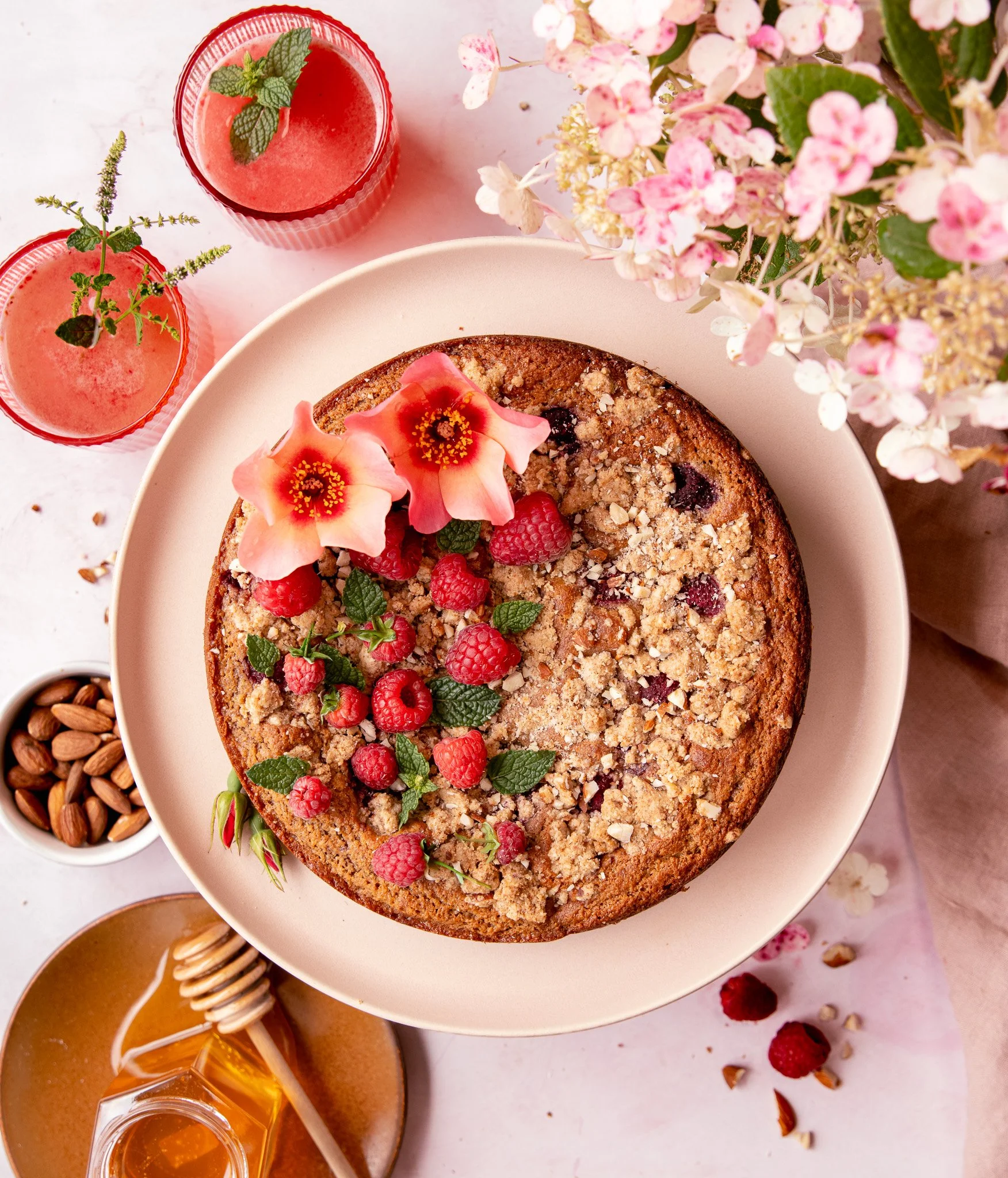 Raspberry Almond Breakfast Cake