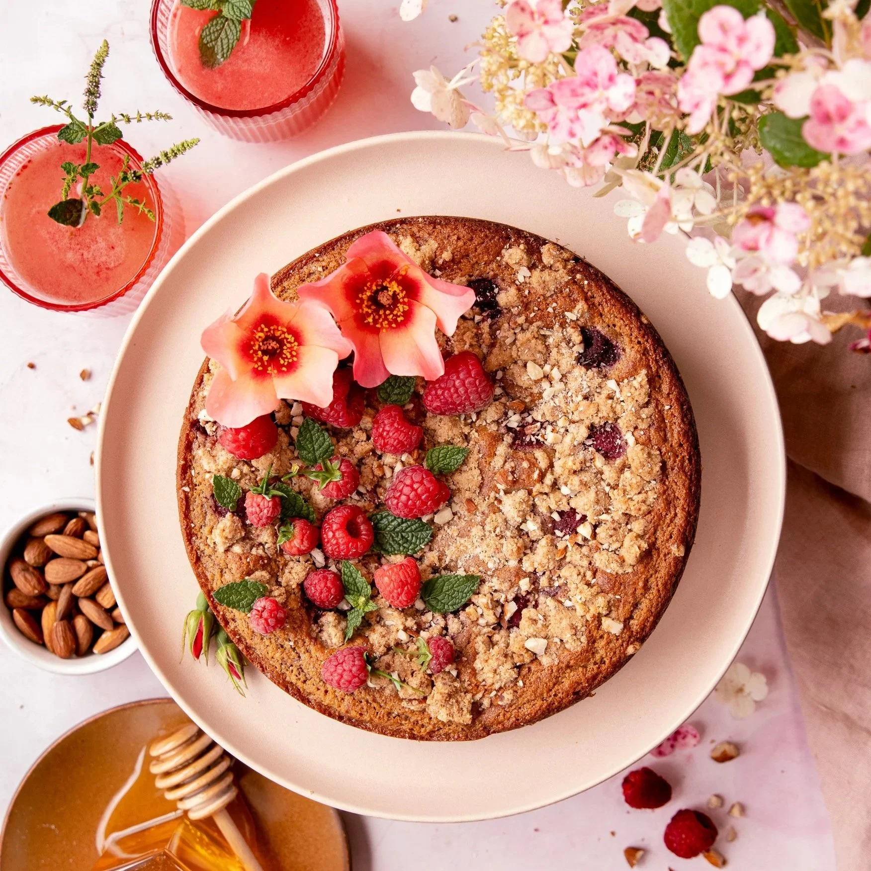 Raspberry Almond Breakfast Cake