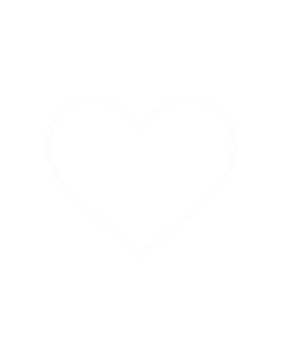 Black background with a white outline of a heart in the center.