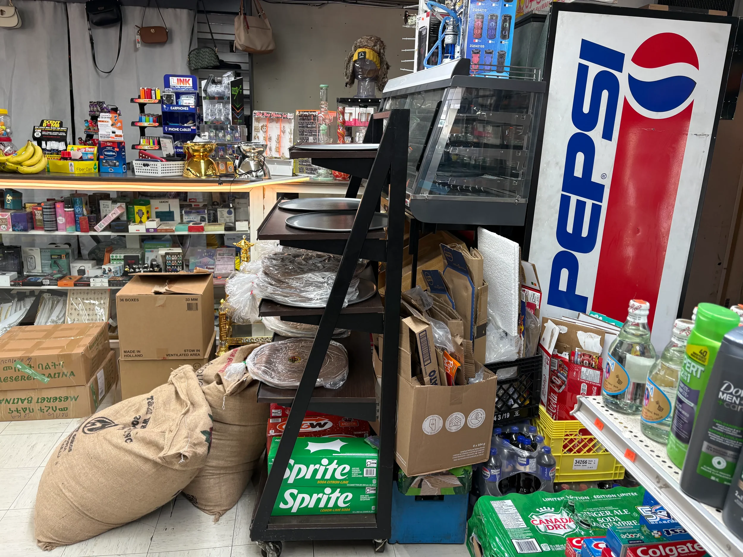 A variety of grocery, snack, household, and everyday products available at Athlon Food Store.