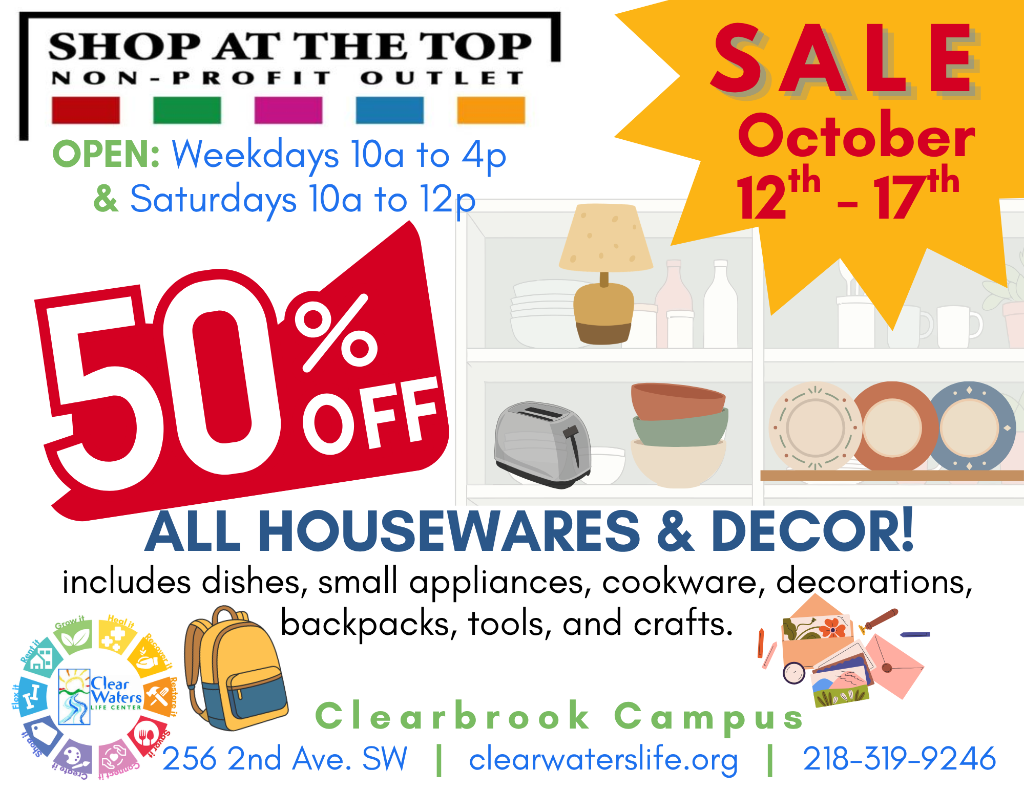 SALE! 50% off all housewares & decor this week!